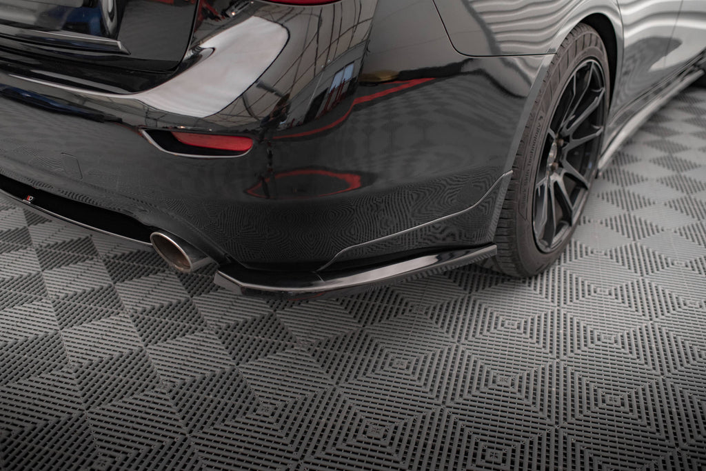 Maxton Design Heck Ansatz Flaps Diffusor V.1 passend für Infiniti Q50 S Mk1 schwarz Hochglanz