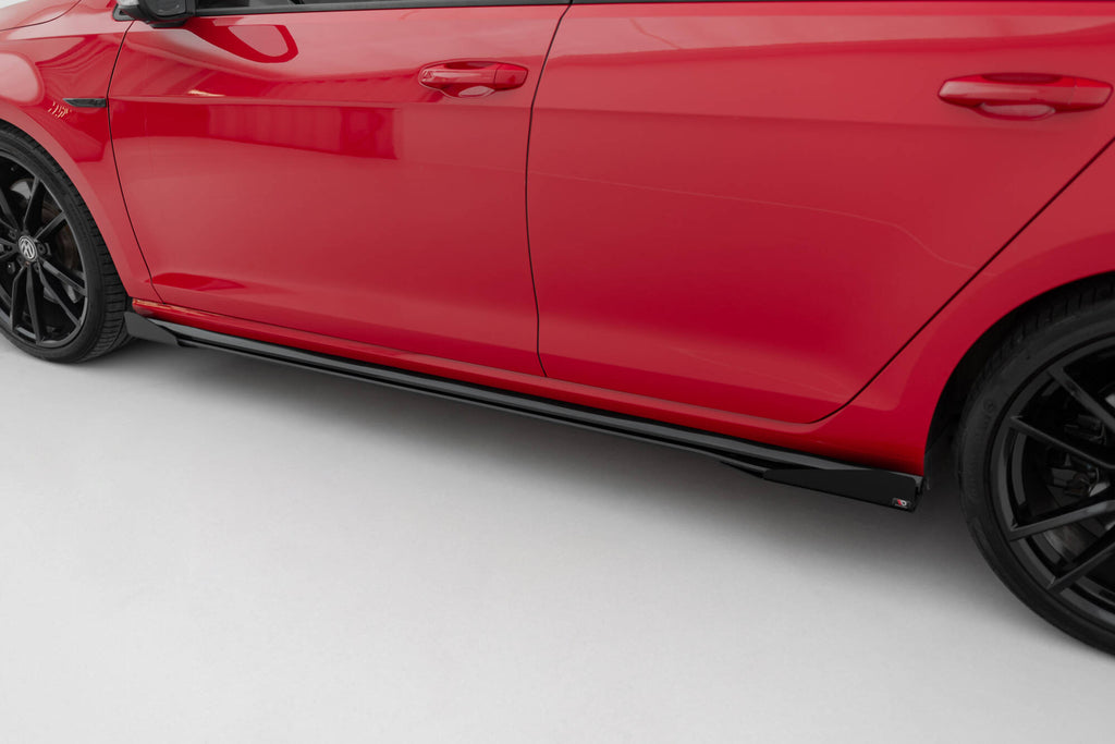 Maxton Design Street Pro Street+ Seitenschweller Leisten + Flaps passend für VW Golf R / R-Line Mk7 Facelift schwarz Hochglanz