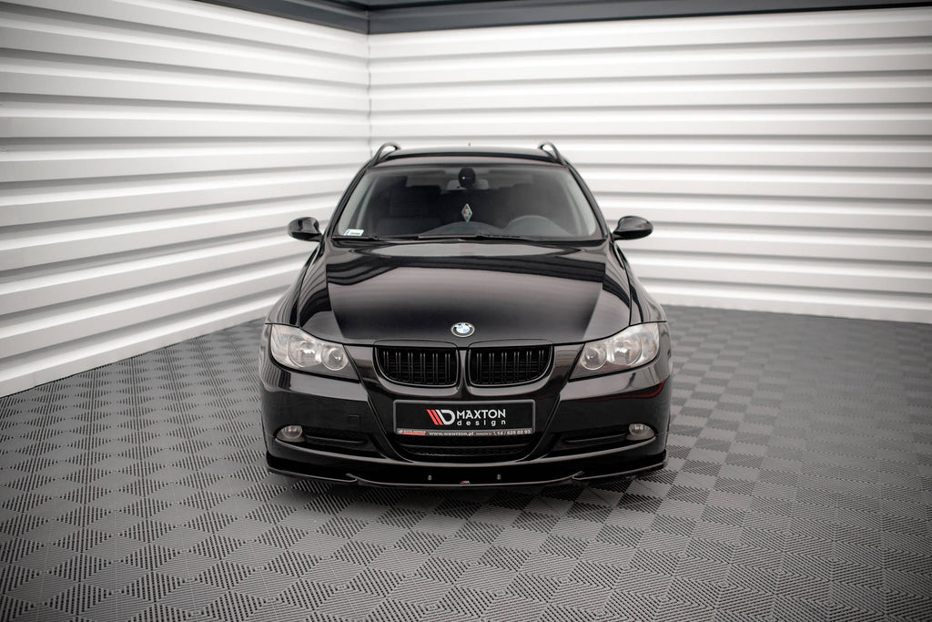 Maxton Design Street+ Spoilerlippe Front Ansatz V.2 passend für BMW 3er E90 schwarz Hochglanz