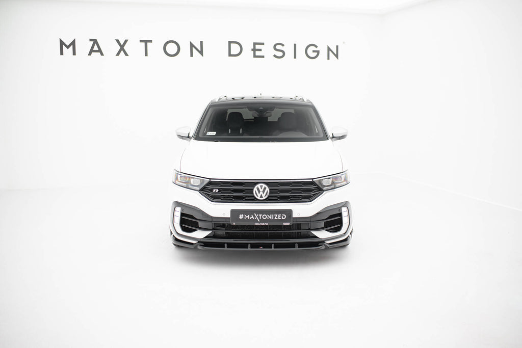 Maxton Design Street+ Spoilerlippe Front Ansatz passend für VW T-Roc R Mk1 schwarz Hochglanz