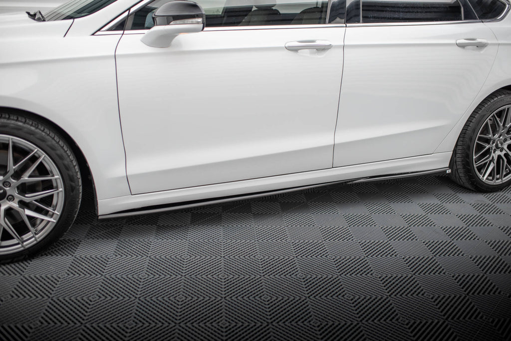 Maxton Design Street+ Seitenschweller Leisten passend für Ford Mondeo Sport Mk5 Facelift / Fusion Sport Mk2 Facelift schwarz Hochglanz