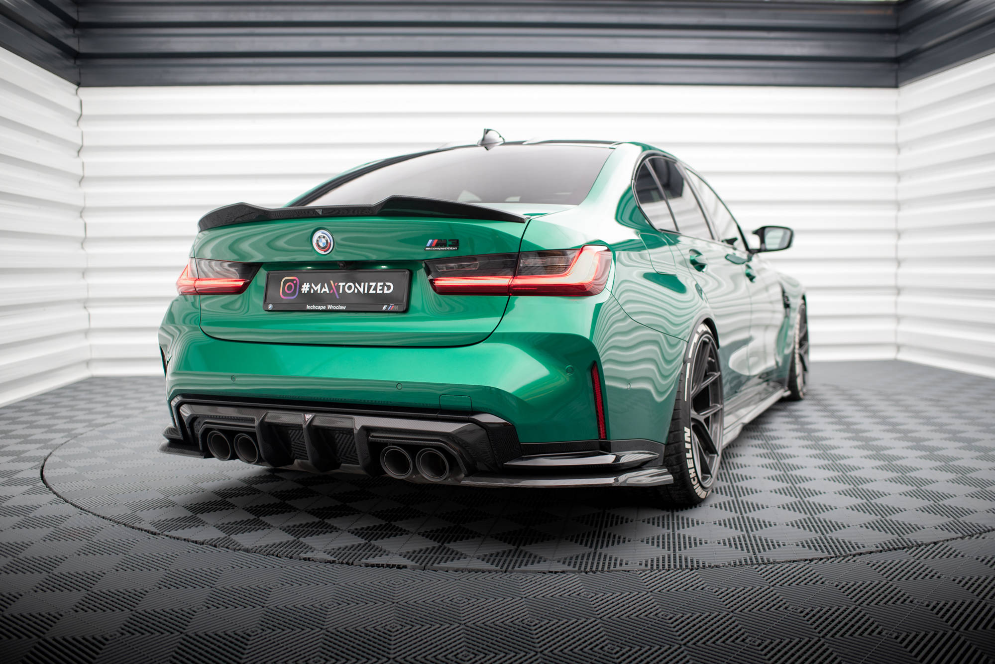 Maxton Design Prepreg Carbon Fiber Heck Ansatz Flaps Diffusor passend für BMW M3 Limousine / Touring G80 / G81