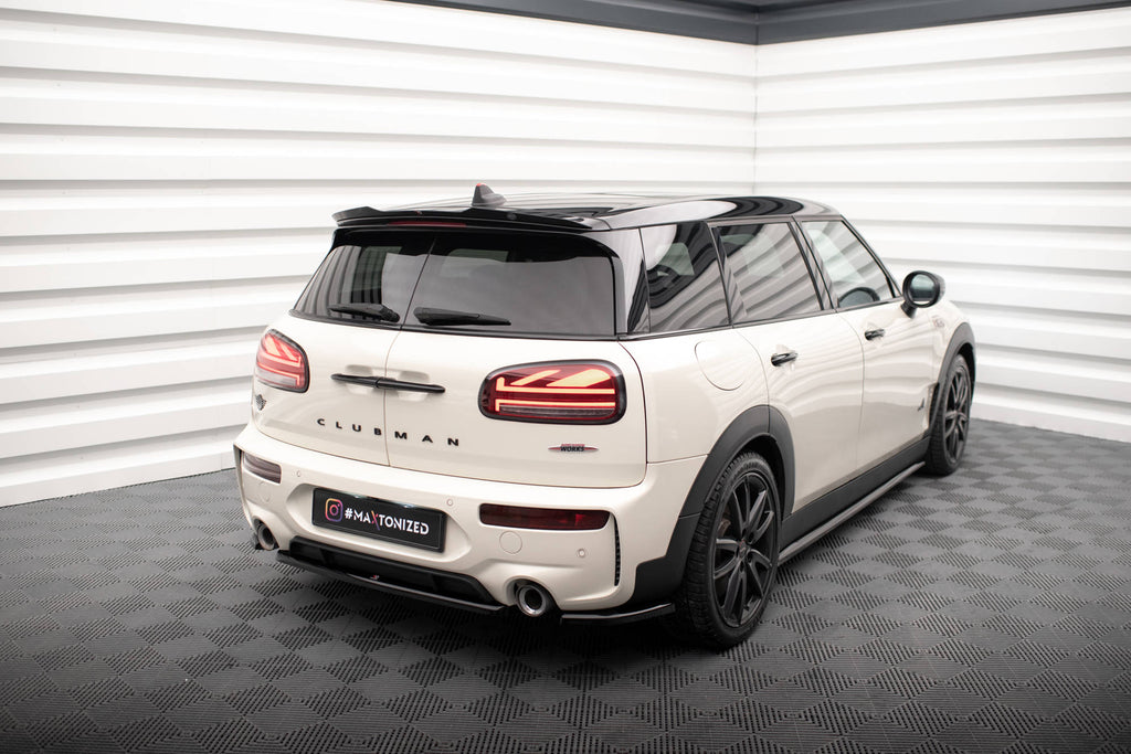 Maxton Design Heck Ansatz Flaps Diffusor V.1 passend für Mini Cooper Clubman John Cooper Works F54 Facelift schwarz Hochglanz