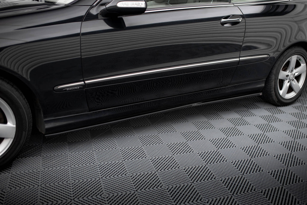 Maxton Design Street+ Seitenschweller Leisten passend für Mercedes-Benz CLK W209 schwarz Hochglanz