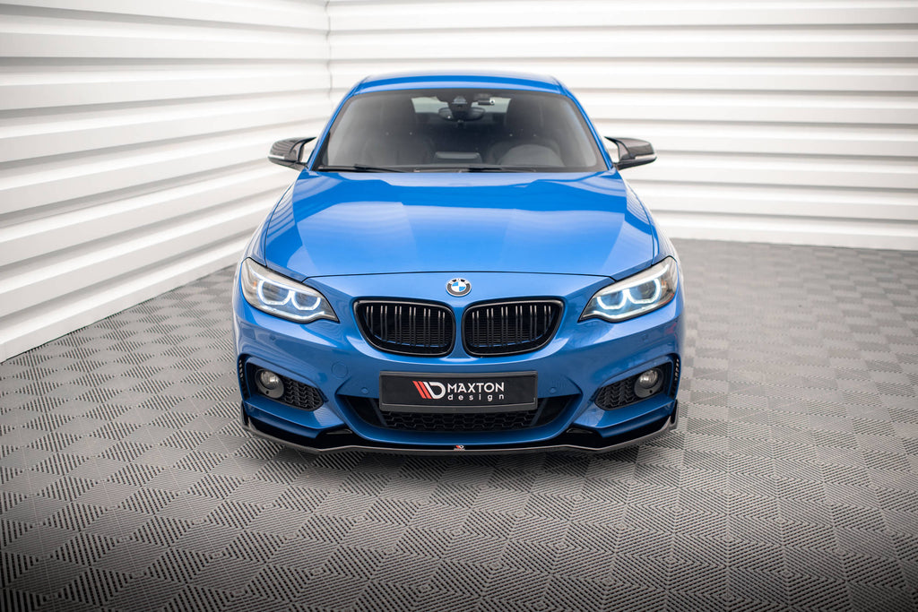 Maxton Design Street+ Spoilerlippe Front Ansatz V.1 passend für BMW 2 M-Paket F22 schwarz Hochglanz