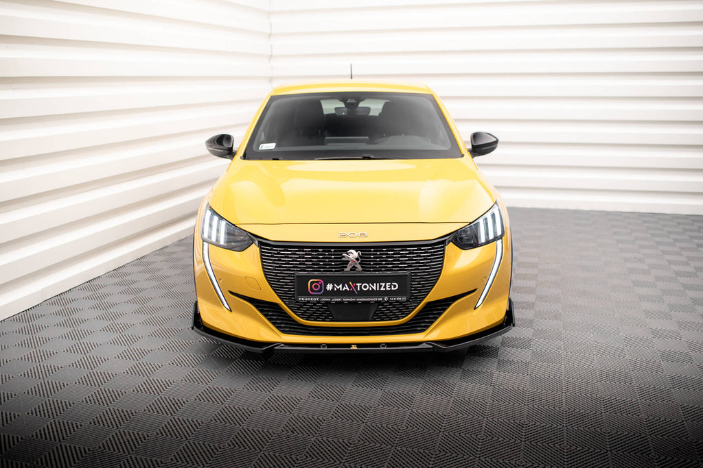 Maxton Design Street+ Spoilerlippe Front Ansatz V.1 + Flaps passend für Peugeot 208 GT Mk2