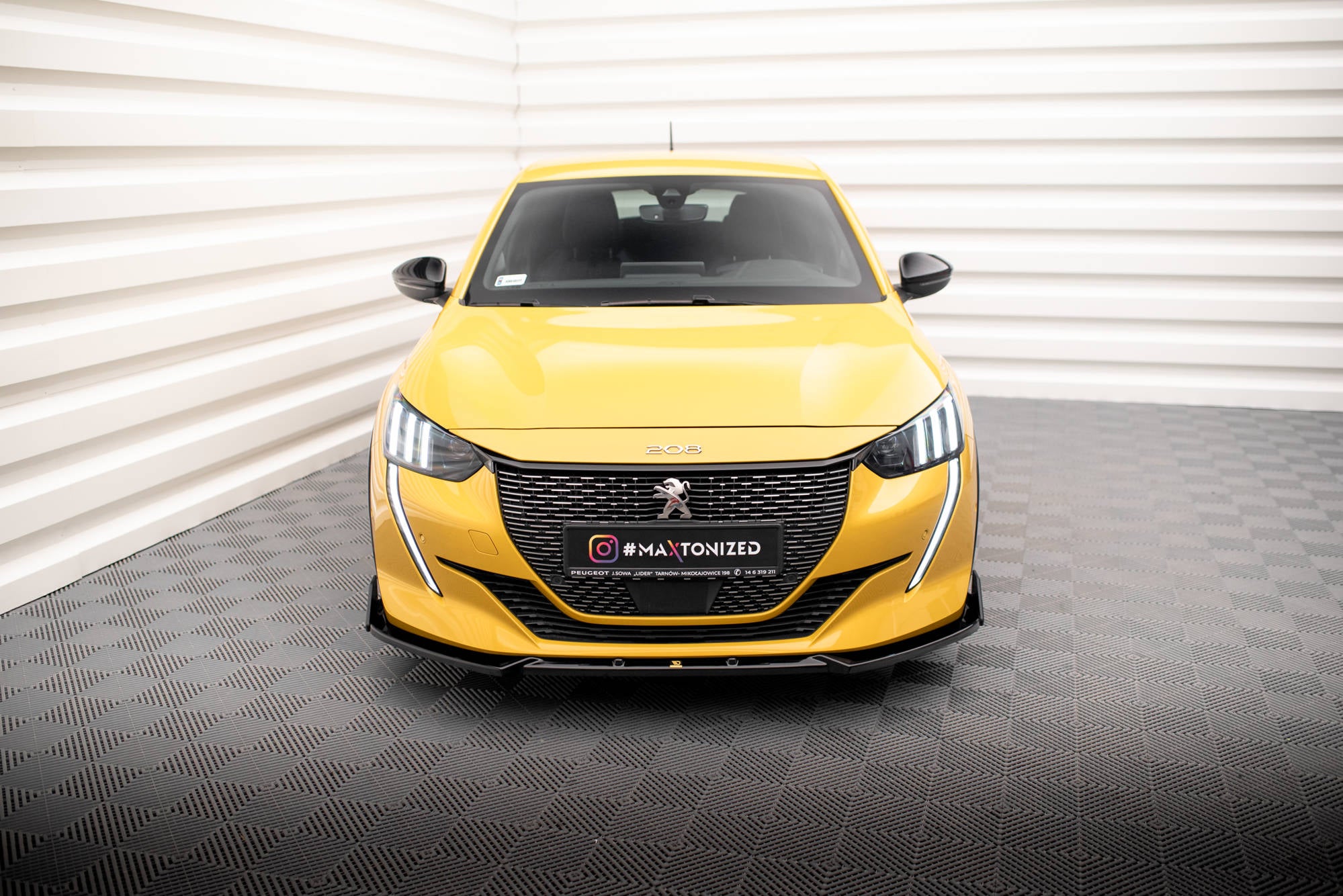 Maxton Design Street+ Spoilerlippe Front Ansatz V.1 + Flaps passend für Peugeot 208 GT Mk2
