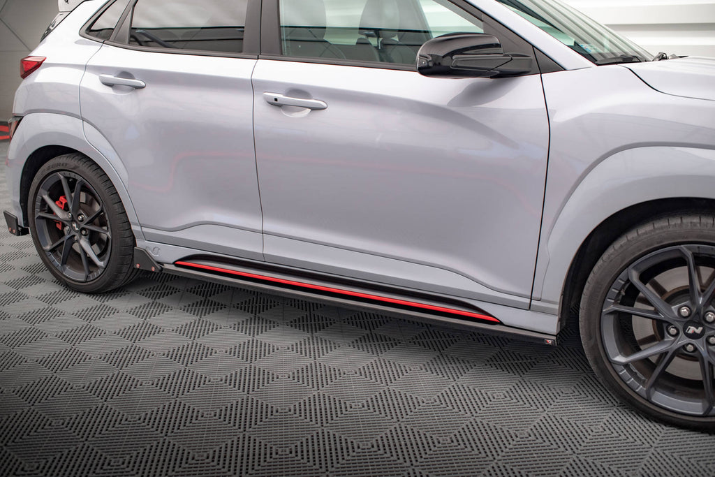 Maxton Design Street+ Seitenschweller Leisten passend für V.1 + Flaps passend für Hyundai Kona N Mk1