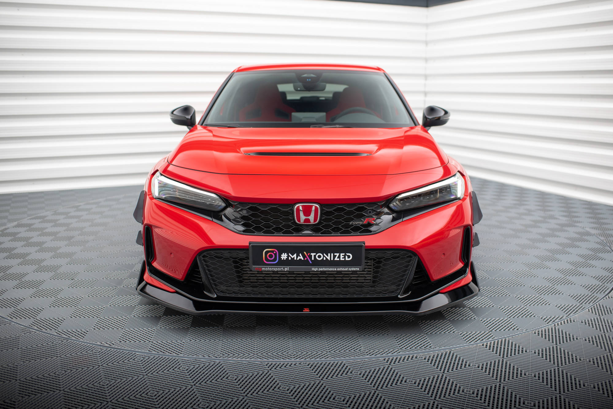 Maxton Design Street+ Spoilerlippe Front Ansatz V.1 + Flaps passend für Honda Civic Type-R Mk 11