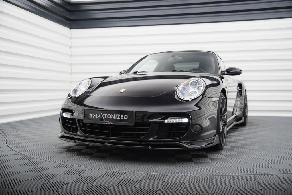 Maxton Design Street+ Spoilerlippe Front Ansatz passend für Porsche 911 Turbo 997 schwarz Hochglanz