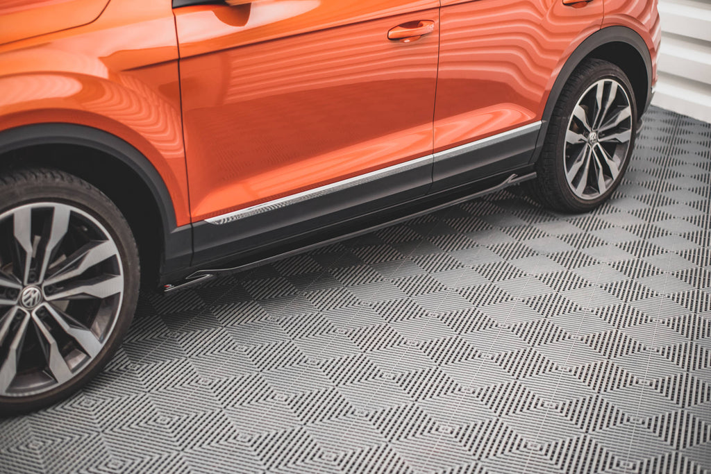 Maxton Design Street+ Seitenschweller Leisten passend für VW T-Roc Mk1 schwarz Hochglanz