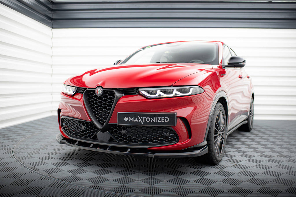 Maxton Design Street+ Spoilerlippe Front Ansatz V.2 passend für Alfa Romeo Tonale Mk1 schwarz Hochglanz