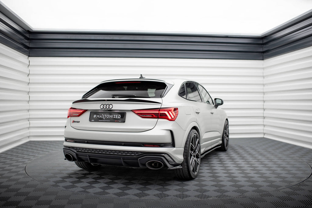 Maxton Design Spoiler CAP passend für Audi RSQ3 / Q3 S-Line / Q3 Sportback F3 schwarz Hochglanz