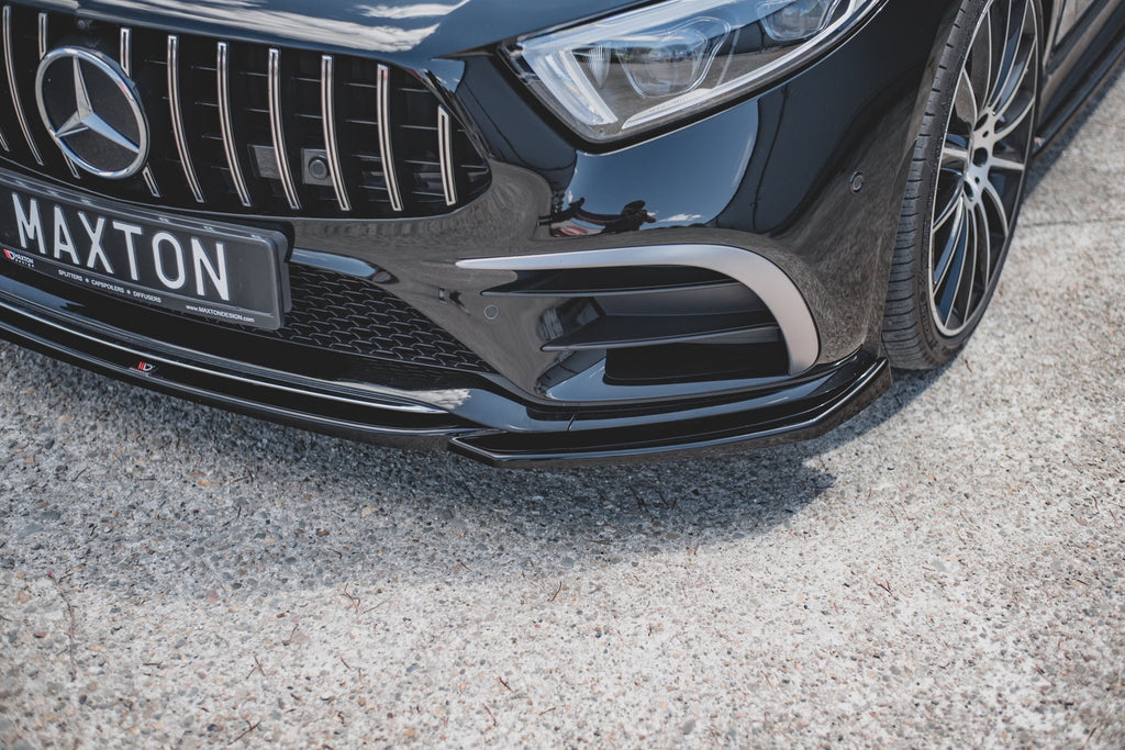 Maxton Design Street+ Spoilerlippe Front Ansatz V.1 passend für Mercedes-AMG CLS 53 C257 schwarz Hochglanz
