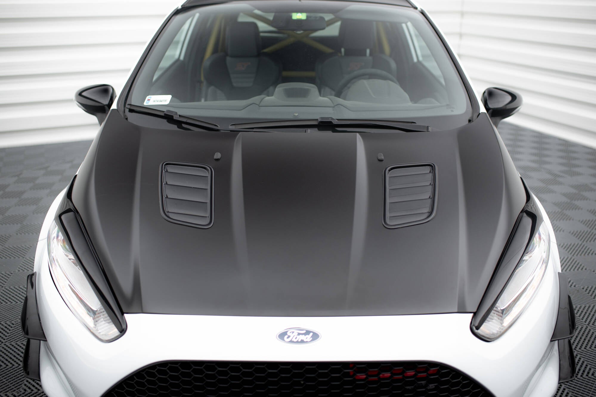 Maxton Design Motorhauben Luftschlitze Ford Fiesta ST Mk7 Facelift schwarz Hochglanz für Ford Fiesta ST
