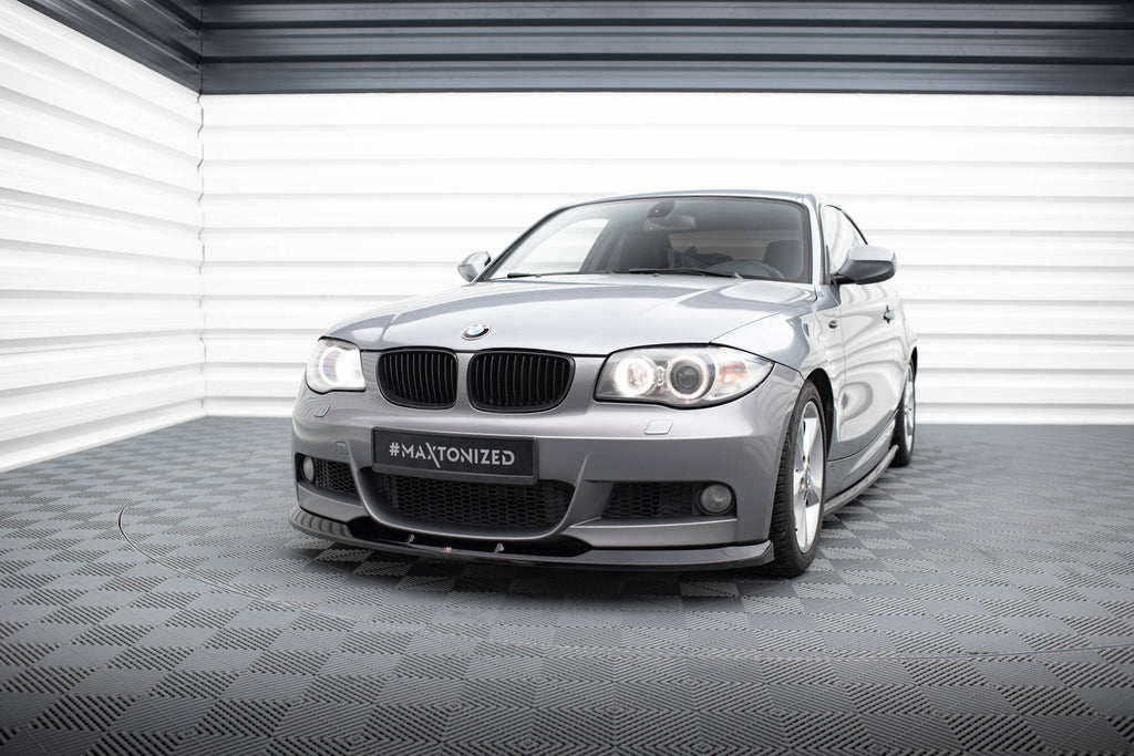 Maxton Design Street+ Spoilerlippe Front Ansatz V.2 passend für BMW 1er M-Paket E82 schwarz Hochglanz