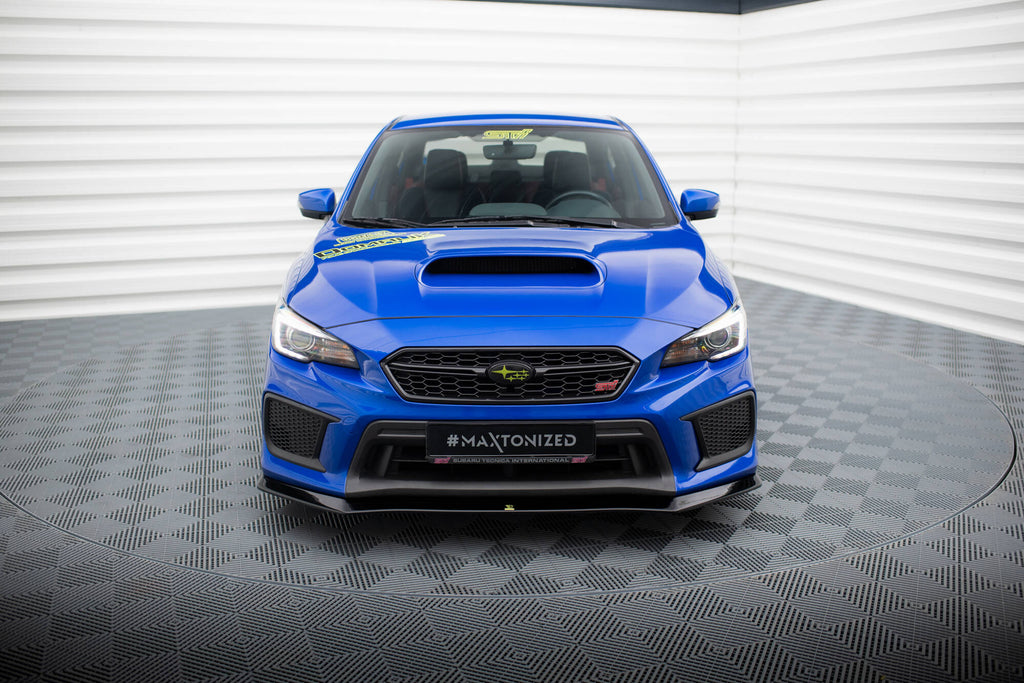 Maxton Design Street+ Spoilerlippe Front Ansatz V.1 passend für Subaru WRX STI Mk1 Facelift schwarz Hochglanz
