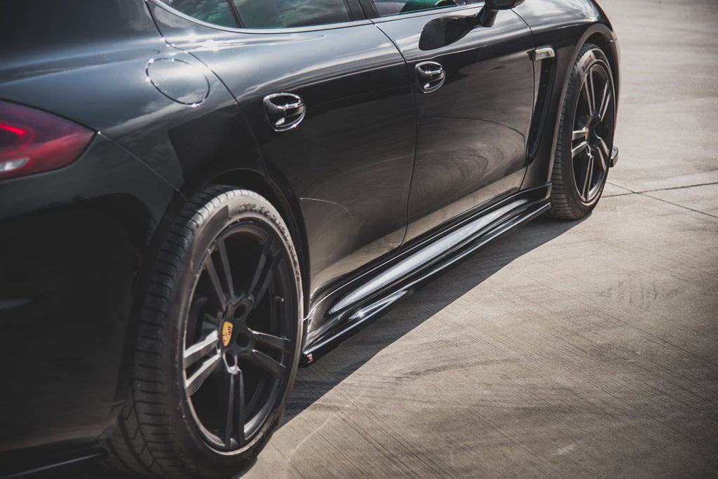 Maxton Design Street+ Seitenschweller Leisten passend für V.1 passend für Porsche Panamera Turbo 970 Facelift schwarz Hochglanz