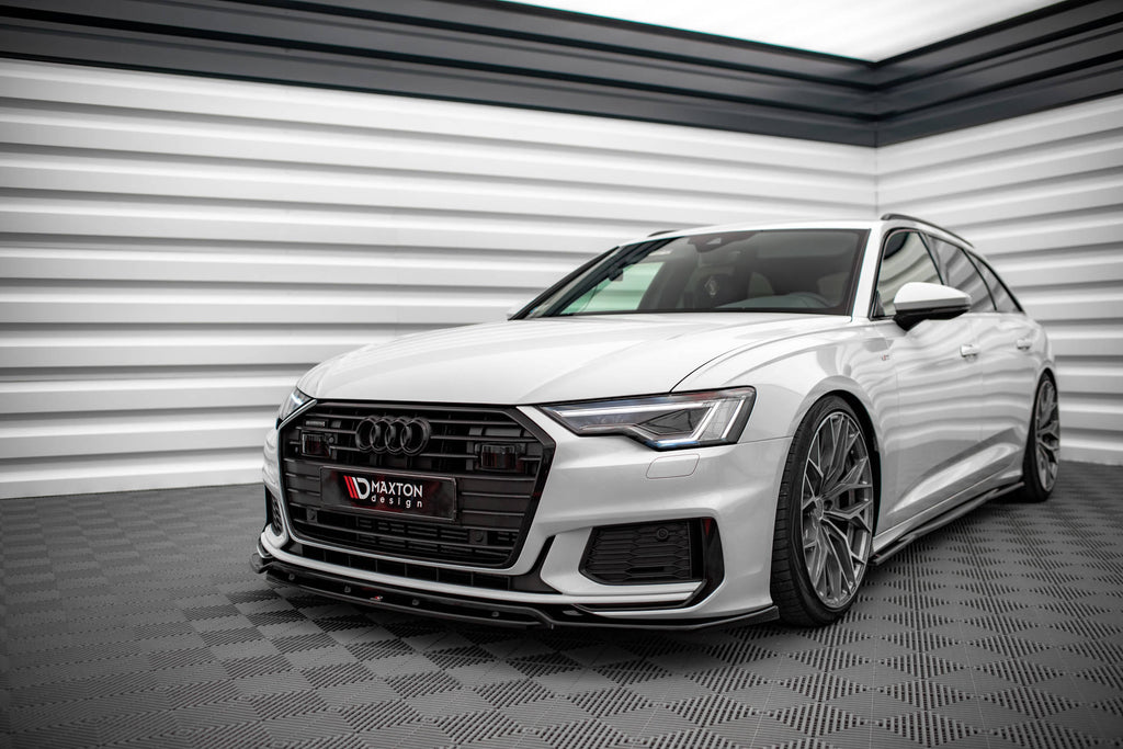Maxton Design Street+ Spoilerlippe Front Ansatz V.3 passend für Audi A6 S-Line / S6 C8 / C8 Facelift schwarz Hochglanz