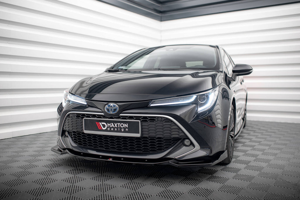 Maxton Design Street+ Spoilerlippe Front Ansatz V.2 passend für Toyota Corolla XII Touring Sports/ Hatchback schwarz Hochglanz