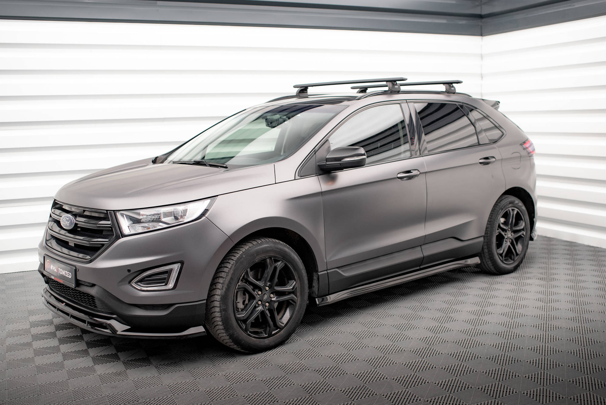 Maxton Design Street+ Seitenschweller Leisten passend für Ford Edge ST Mk2 Facelift schwarz Hochglanz