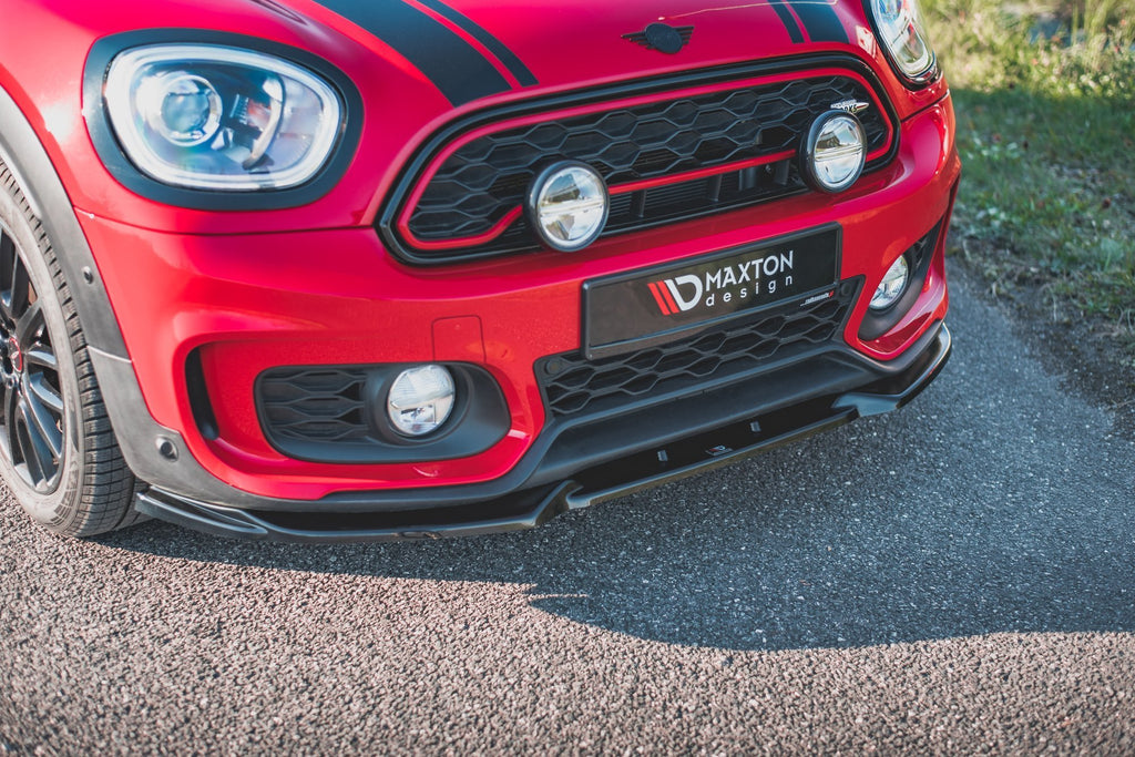 Maxton Design Street+ Spoilerlippe Front Ansatz V.1 passend für Mini Countryman Mk2 F60 JCW schwarz Hochglanz