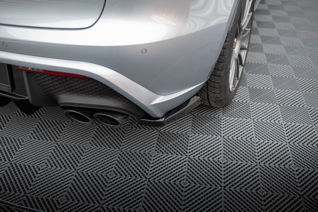 Maxton Design Heck Ansatz Flaps Diffusor passend für Porsche Macan Mk1 Facelift 2 schwarz Hochglanz