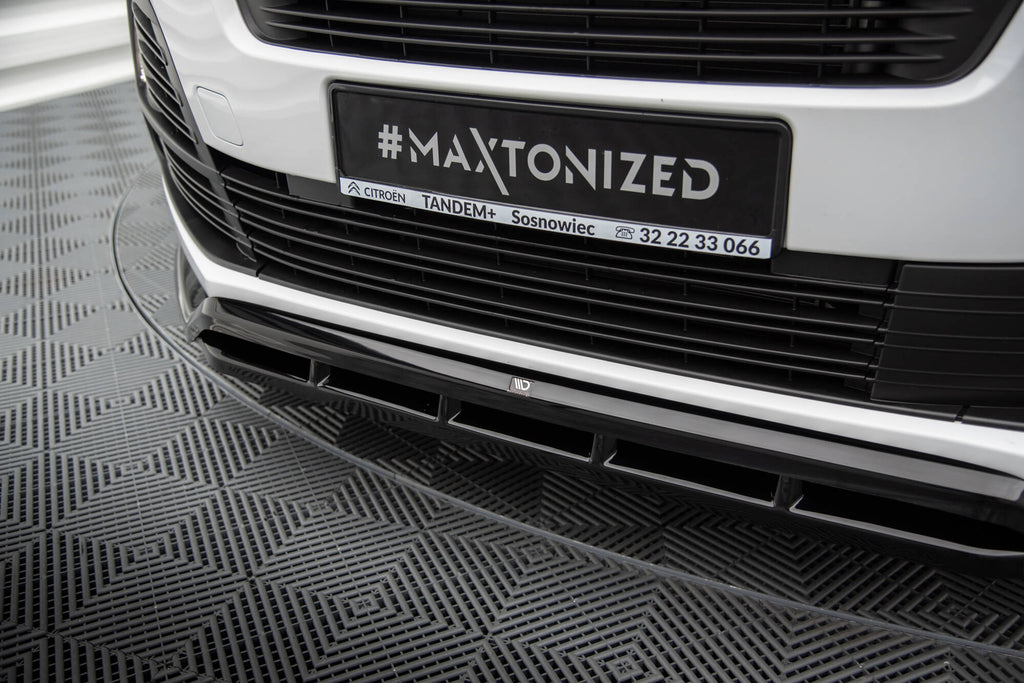 Maxton Design Street+ Spoilerlippe Front Ansatz passend für Peugeot Expert Mk3 schwarz Hochglanz