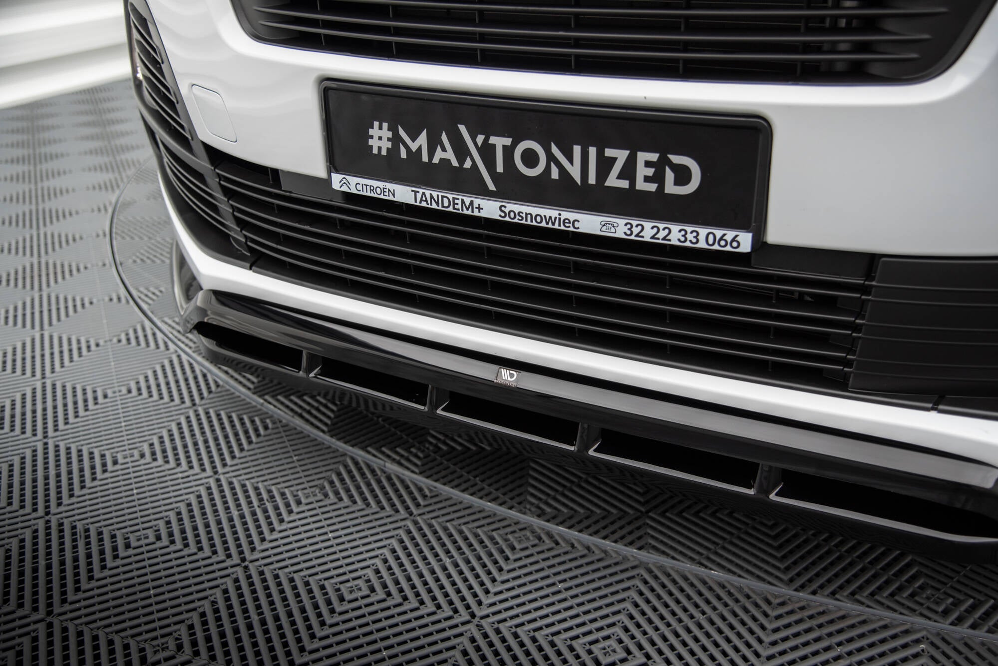 Maxton Design Street+ Spoilerlippe Front Ansatz passend für Peugeot Expert Mk3 schwarz Hochglanz