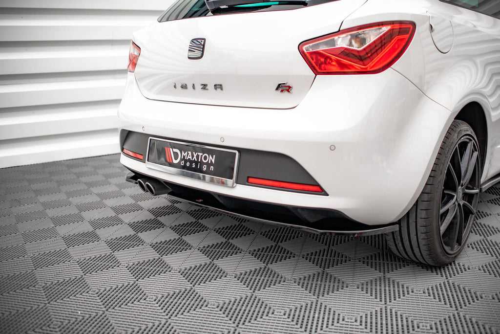 Maxton Design Heck Ansatz Flaps Diffusor passend für Seat Ibiza FR SC Mk4 Facelift schwarz Hochglanz