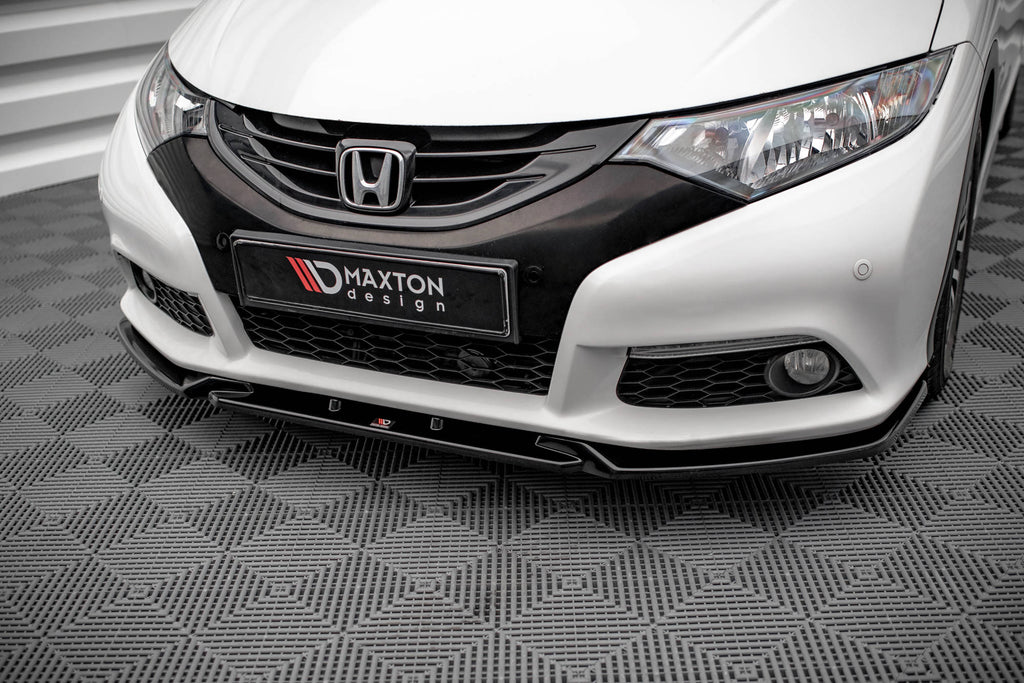 Maxton Design Street+ Spoilerlippe Front Ansatz V.2 passend für Honda Civic Mk9 schwarz Hochglanz