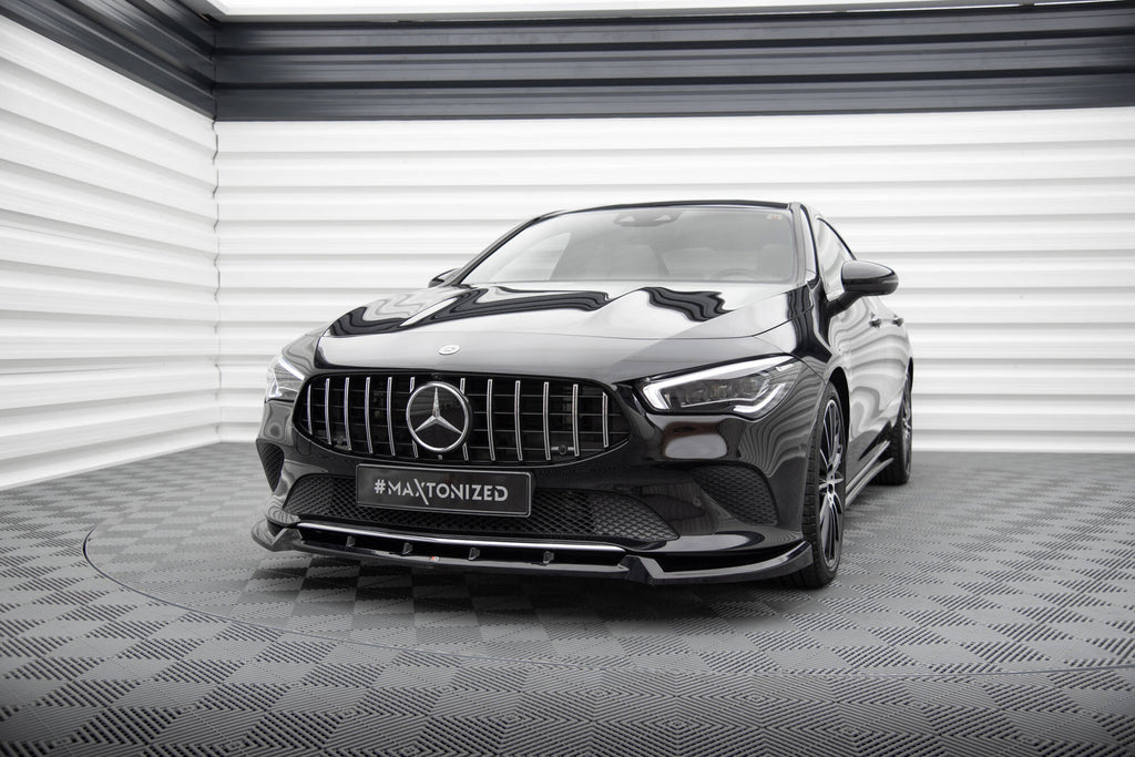 Maxton Design Street+ Spoilerlippe Front Ansatz V.2 passend für Mercedes-Benz CLA C118 schwarz Hochglanz