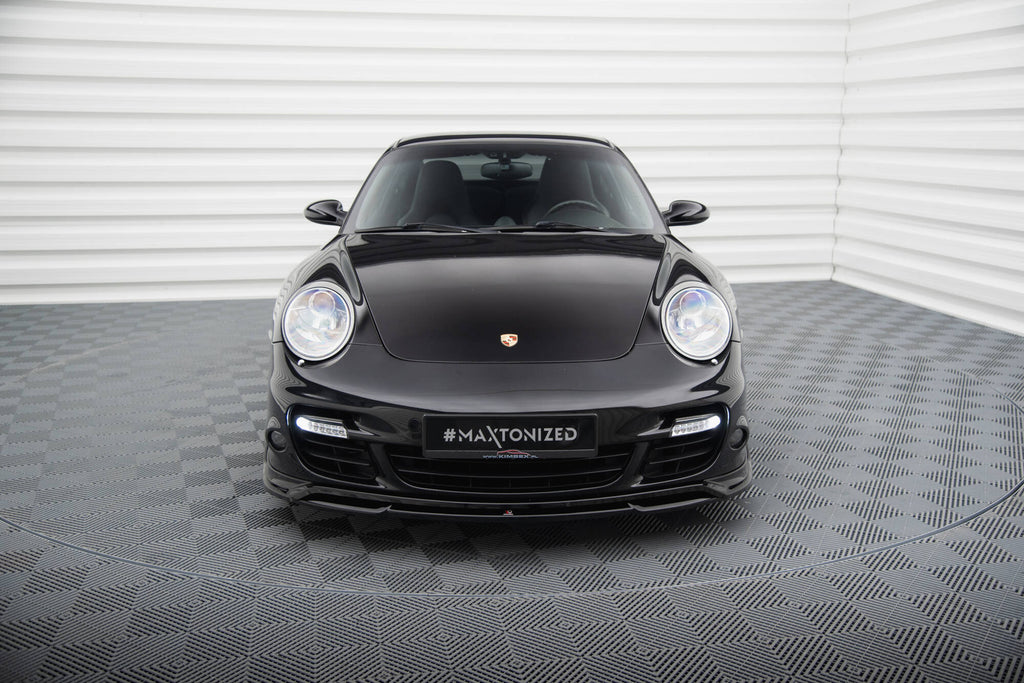 Maxton Design Street+ Spoilerlippe Front Ansatz passend für Porsche 911 Turbo 997 schwarz Hochglanz