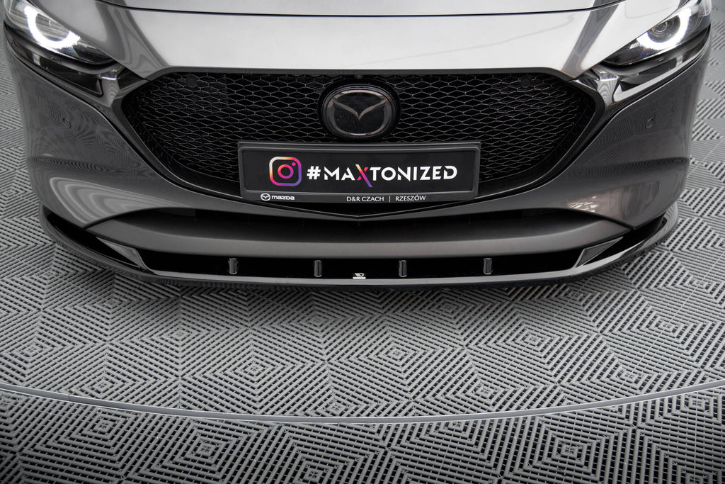 Maxton Design Street+ Spoilerlippe Front Ansatz V.1 passend für Mazda 3 Mk4 schwarz Hochglanz