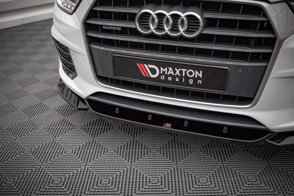Maxton Design Street+ Spoilerlippe Front Ansatz V.1 passend für Audi Q3 Sport 8U Facelift schwarz Hochglanz