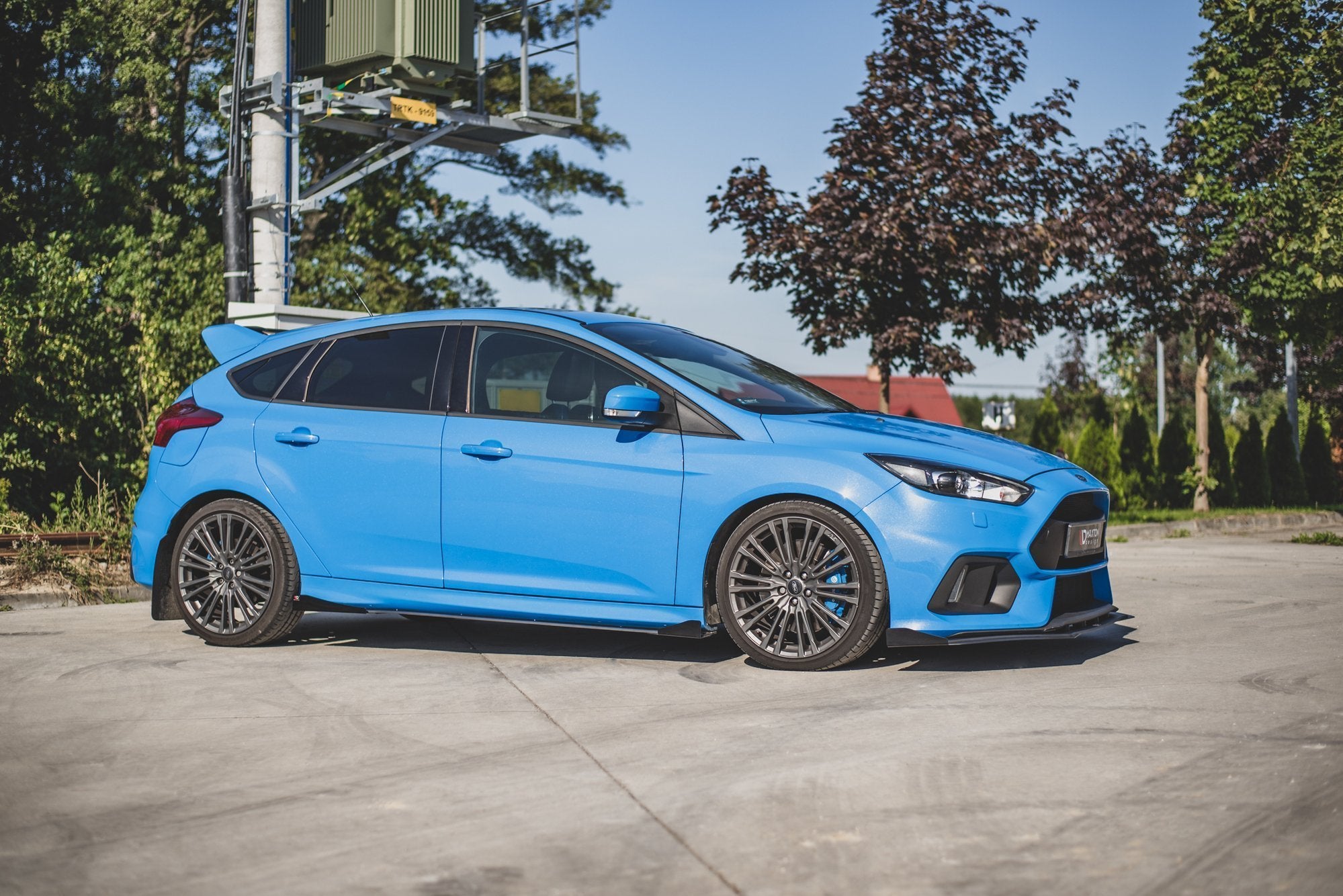 Maxton Design Street Pro Street+ Seitenschweller Leisten + Flaps passend für Ford Focus RS Mk3 schwarz Hochglanz