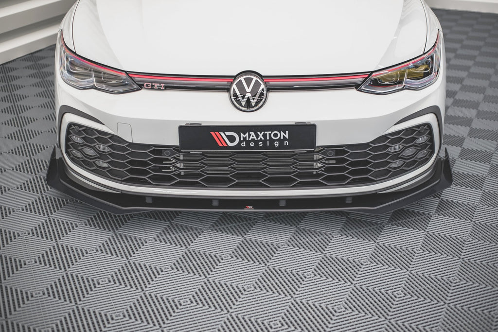 Maxton Design Street Pro Street+ Spoilerlippe Front Ansatz passend für + Flaps passend für VW Golf GTI / GTE / GTD / R-Line Mk8 schwarz Hochglanz