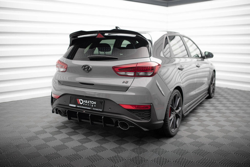 Maxton Design Diffusor Heck Ansatz passend für Hyundai I30 N Hatchback Mk3 Facelift schwarz Hochglanz