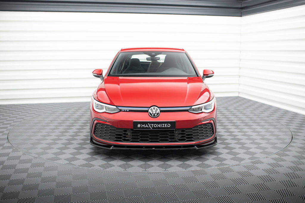 Maxton Design Street+ Spoilerlippe Front Ansatz V.3 + Flaps passend für VW Golf GTI / GTE / GTD / R-Line Mk8