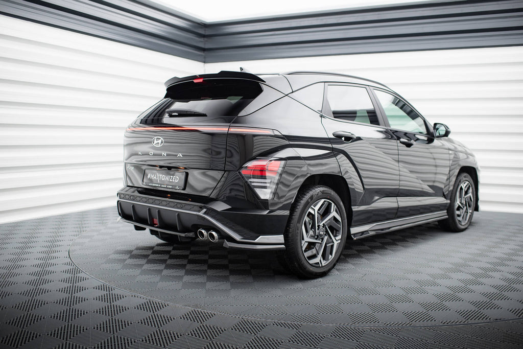Maxton Design Spoiler CAP passend für Hyundai Kona N-Line Mk2 schwarz Hochglanz