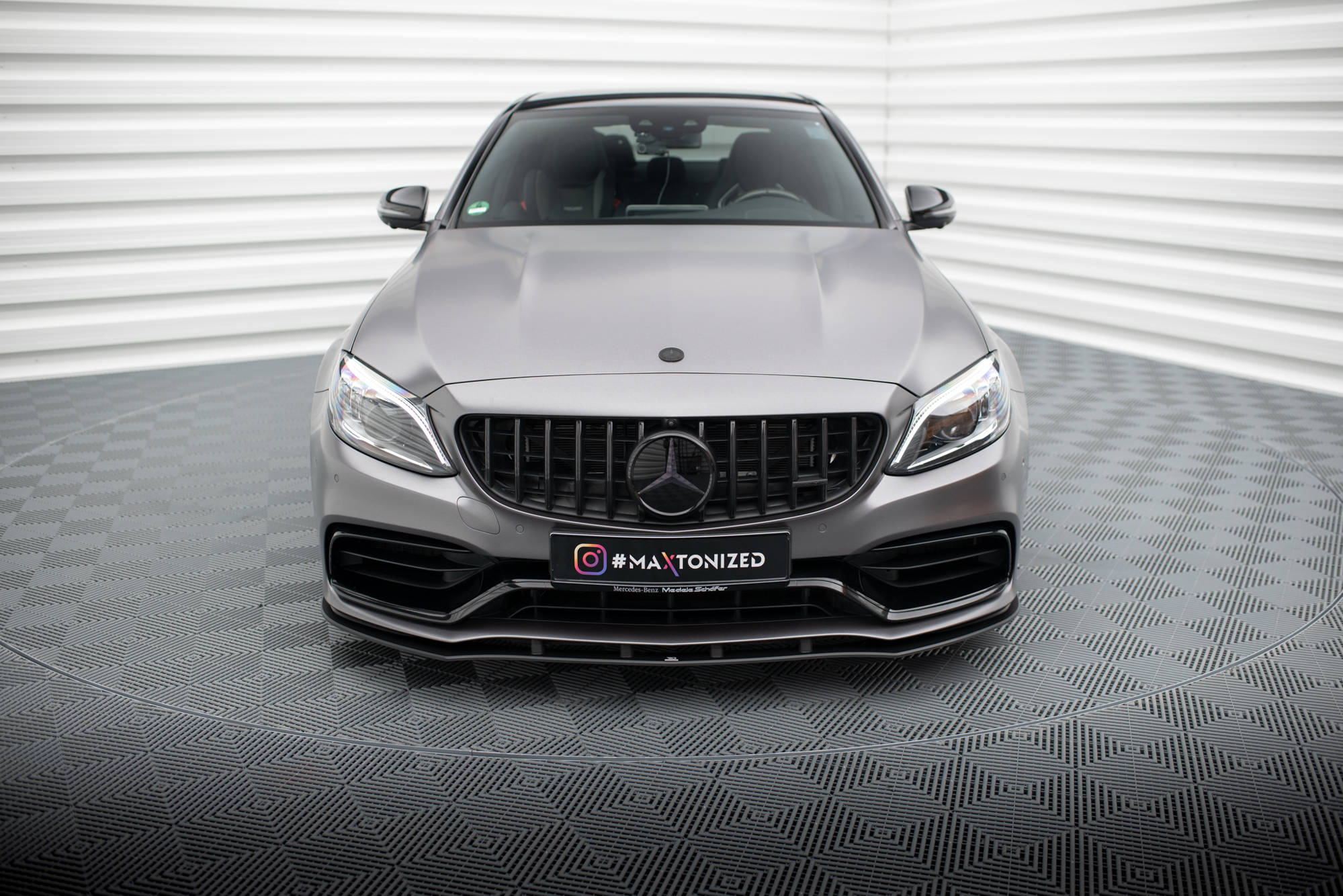 Maxton Design Street Pro Street+ Spoilerlippe Front Ansatz passend für Mercedes-AMG C63 Limousine / Kombi W205 Facelift