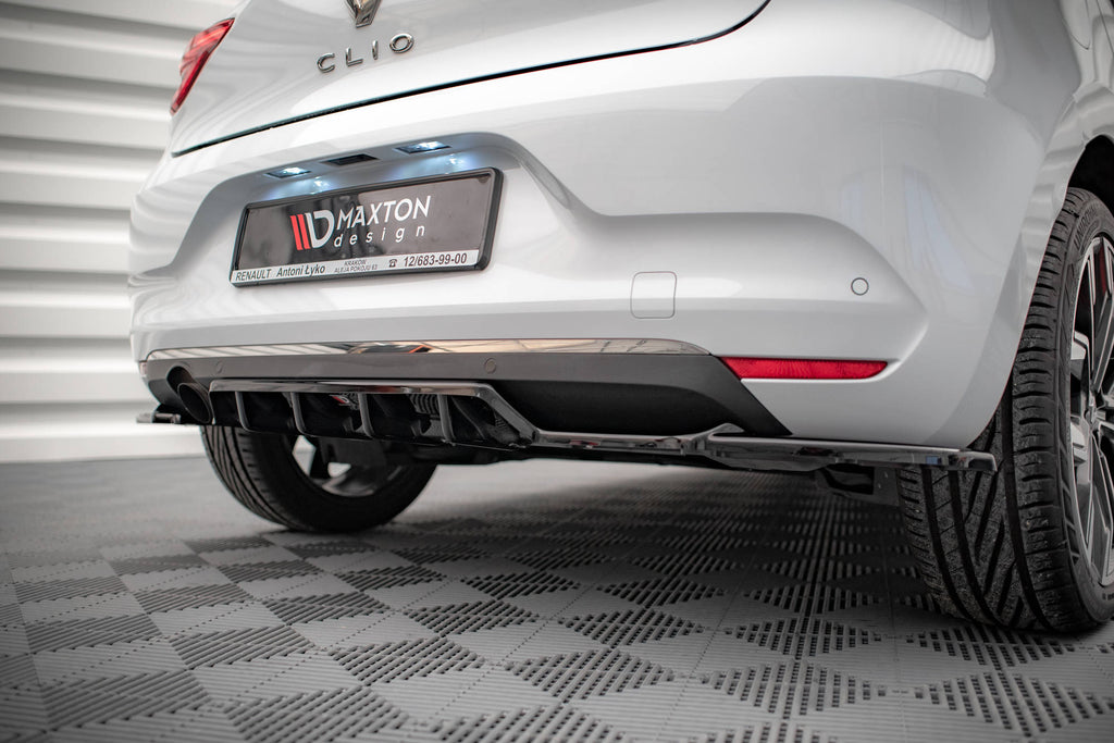 Maxton Design Street+ Mittlerer Diffusor RACE passend für Renault Clio Mk5 schwarz Hochglanz