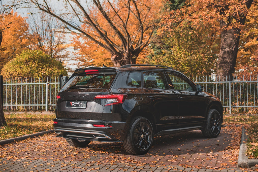 Maxton Design Spoiler CAP passend für Skoda Karoq Sportline schwarz Hochglanz