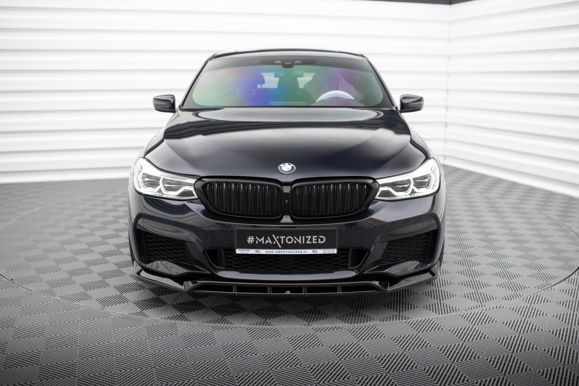 Maxton Design Street+ Spoilerlippe Front Ansatz passend für BMW 6er GT M-Paket G32 schwarz Hochglanz