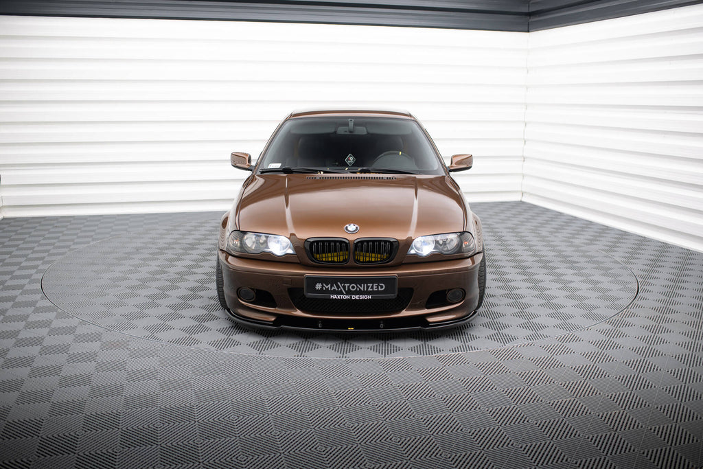 Maxton Design Street+ Spoilerlippe Front Ansatz V.1 passend für BMW 3er E46 M Paket COUPE schwarz Hochglanz