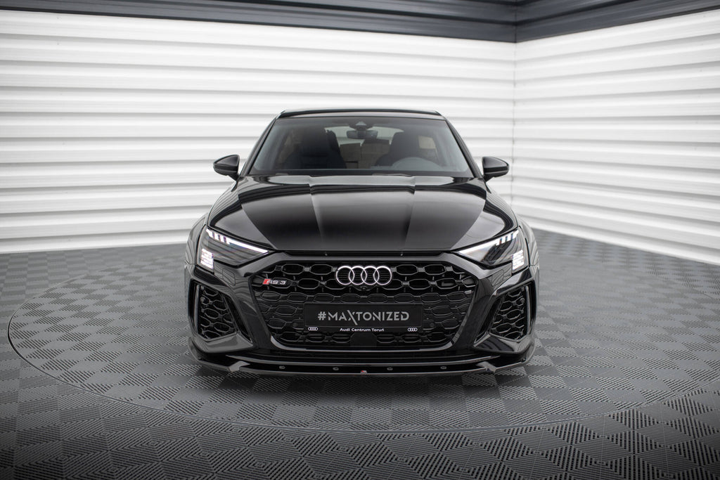 Maxton Design Street+ Spoilerlippe Front Ansatz V.1 passend für Audi RS3 Sportback 8Y schwarz Hochglanz