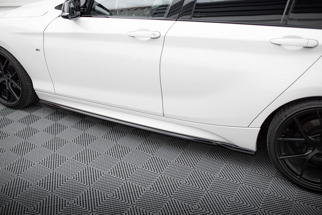 Maxton Design Street+ Seitenschweller Leisten passend für V.5 BMW 1er M-Paket / M140i F20 Facelift schwarz Hochglanz