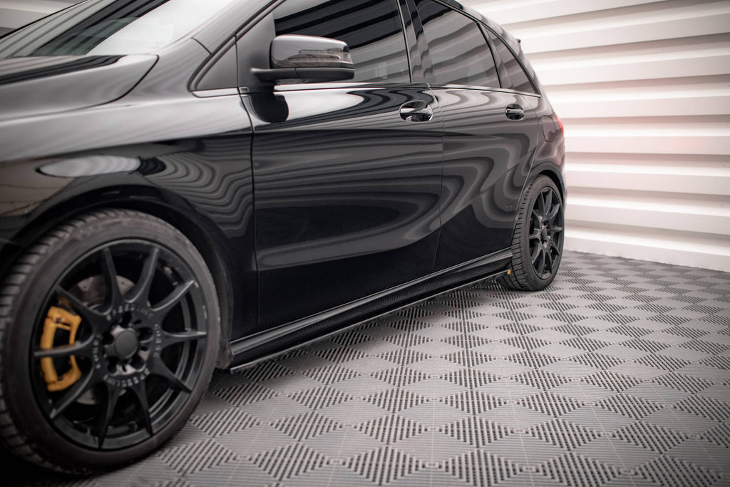 Maxton Design Street+ Seitenschweller Leisten passend für Mercedes-Benz B W246 Facelift schwarz Hochglanz