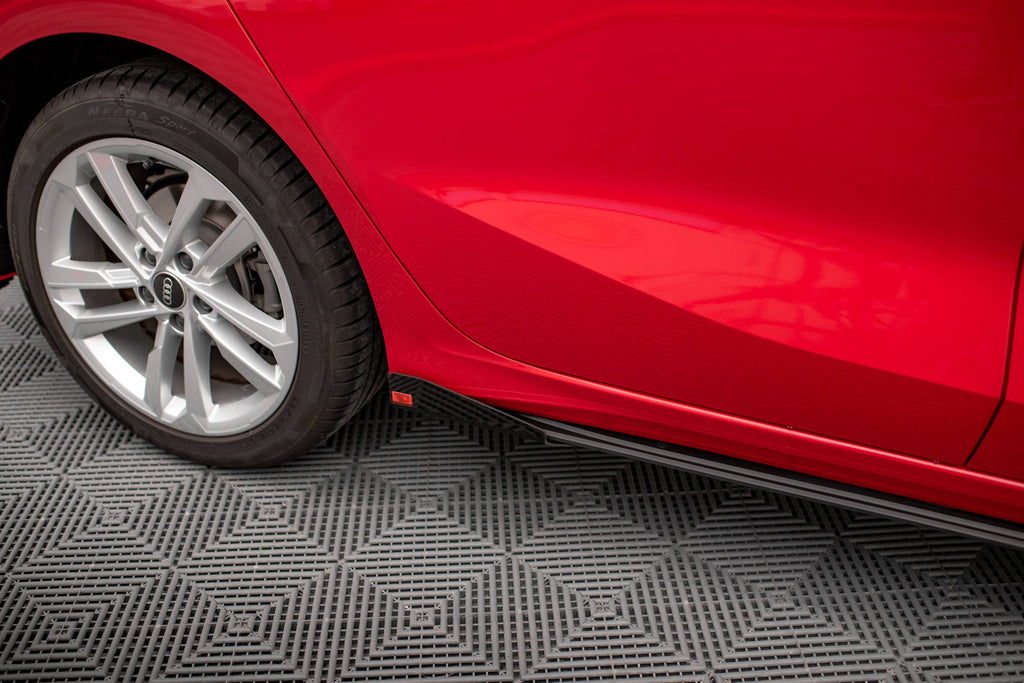 Maxton Design Seitenschweller Flaps passend für Audi A3 8Y schwarz Hochglanz