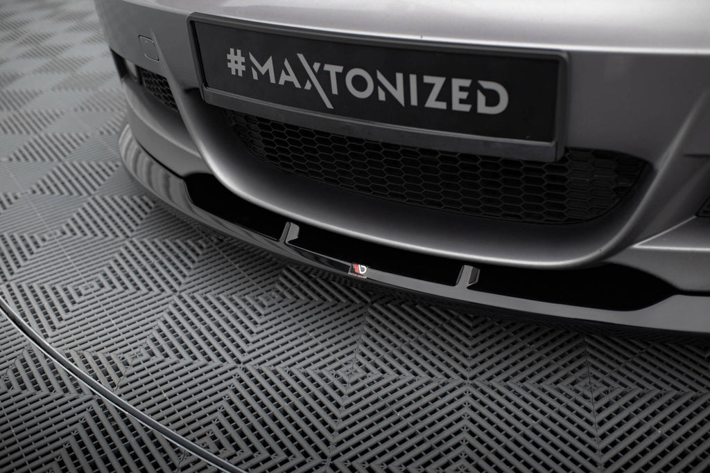 Maxton Design Street+ Spoilerlippe Front Ansatz V.2 passend für BMW 1er M-Paket E82 schwarz Hochglanz